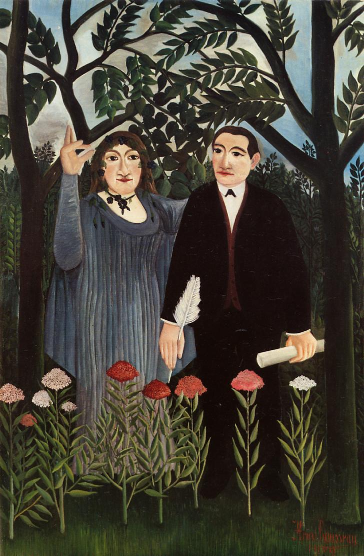 The Muse Inspiring The Poet (Marie Laurencin & Guillaume Apollinaire) by Henri Rousseau